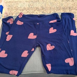 EUC LuLaRoe Blue and Purple Heart Leggings